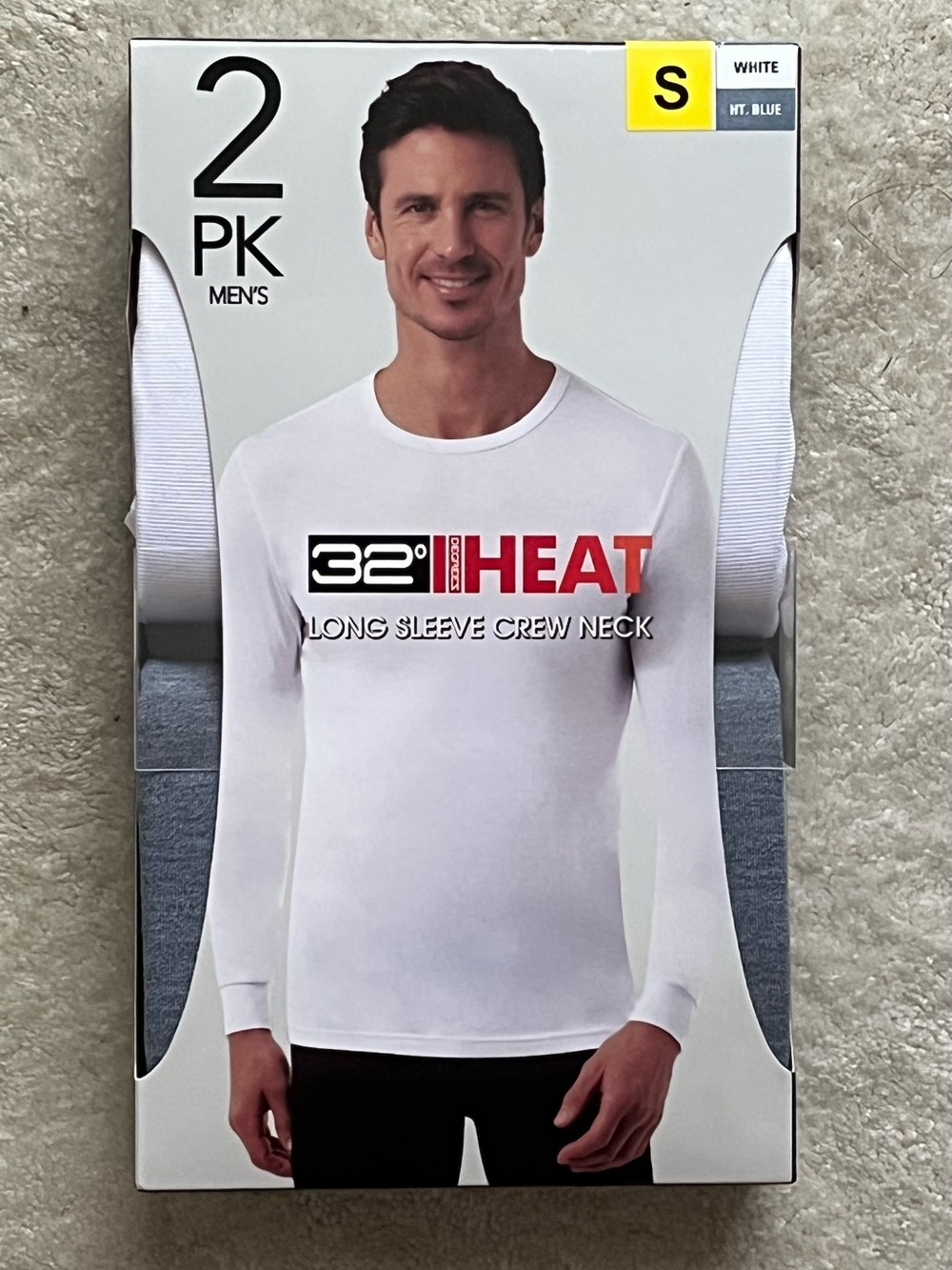 32° HEAT Long Sleeve Crew Neck - White (2 Pack)